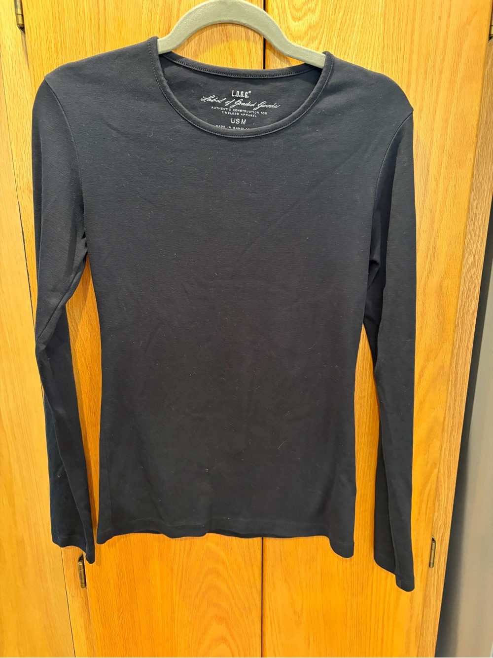 H&M Women's Black Long-Sleeve Crewneck Tee